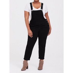 Torrid Overalls Women’s 14 black crop straight leg minimalist casual workwear
